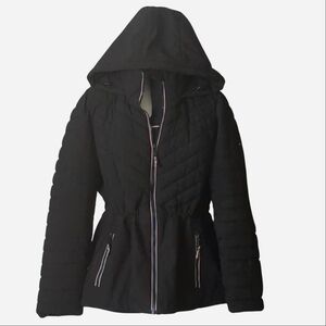 Tommy Hilfiger Women's  Puffer Lightweight Hooded Stretch Jacket Size L